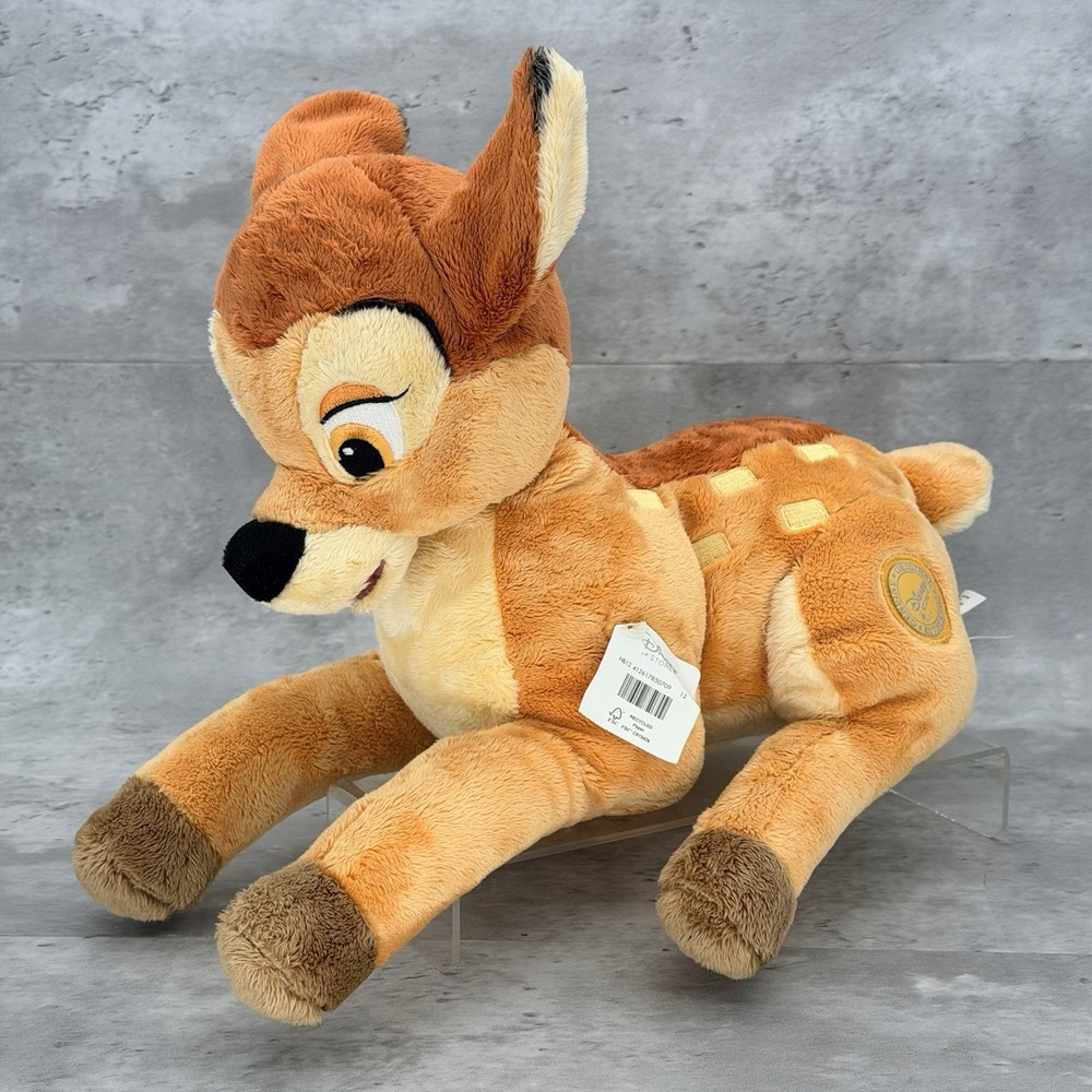 Disney Store Original Bambi Plush Stuffed Animal 15" Sitting Authentic Classic